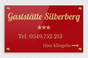 Hotelschilder - de-bereich-turismus-hotel-004-3 - 330 x 200 mm - rouge-or - screws-caps - de-bereich-turismus-hotel-004-3