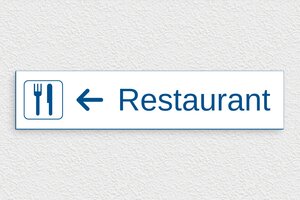 Hotelschilder - Richtungsschild Restaurant - 300 x 65 mm - PVC - blanc-bleu - none - de-bereich-turismus-hotel-restaurant-005-3