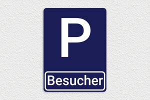 Gebotsschilder - Besucherparkplatz-Schild - 300 x 400 mm - PVC - bleu-marine-blanc - none - de-besucher-parking-001-3