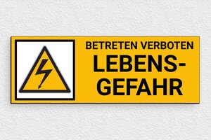 Elektroschilder - Schild 'Lebensgefahr' - 210 x 75 mm - PVC - custom - glue - de-betreten-verboten-lebens-gefahr-006-3