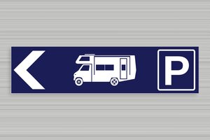 Camping schild - Parkplatzschild für Wohnmobile - 400 x 100 mm - PVC - bleu-marine-blanc - none - de-branche-tourismus-wohnmobil-003-3