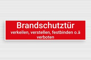 Brandschutzschilder - de-brand-schutz-schild-001-2 - 200 x 50 mm - rouge-blanc - glue - de-brand-schutz-schild-001-2