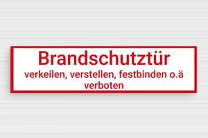 Brandschutzschilder - de-brand-schutz-schild-002-2 - 200 x 50 mm - blanc-rouge - glue - de-brand-schutz-schild-002-2