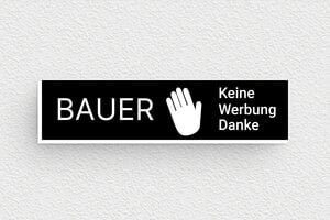 Kunststoffschilder - de-breifkasten-schild-011-3 - 60 x 15 mm - noir-blanc - none - de-breifkasten-schild-011-3