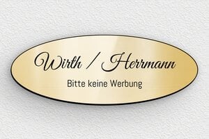 Briefkastenschild - de-briefkasten-schild-002-5 - 80 x 30 mm - or-brillant-noir - none - de-briefkasten-schild-002-5