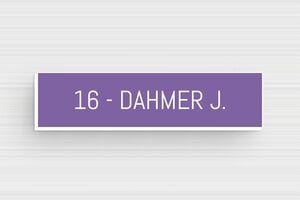 Briefkastenschild - de-briefkasten-schild-015-1 - 60 x 15 mm - mauve-blanc - glue - de-briefkasten-schild-015-1