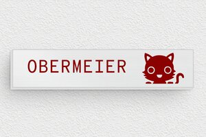 Briefkastenschild aus Aluminium - de-briefkasten-schild-alu-002-2 - 70 x 15 mm - naturel-brosse-rouge - none - de-briefkasten-schild-alu-002-2