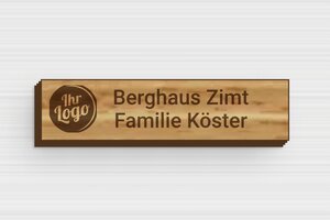 Briefkastenschild aus Holz - de-briefkasten-schild-holz-003-1 - 60 x 15 mm - chene - glue - de-briefkasten-schild-holz-003-1