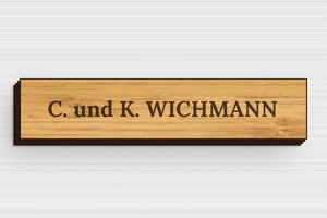 Briefkastenschild aus Holz - de-briefkasten-schild-holz-004-1 - 70 x 15 mm - bambou - glue - de-briefkasten-schild-holz-004-1