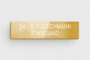 Briefkastenschild aus Messing - de-briefkasten-schild-messing-003-3 - 60 x 15 mm - poli-blanc - none - de-briefkasten-schild-messing-003-3