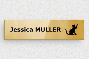 Briefkastenschild aus Messing - de-briefkasten-schild-messing-004-4 - 100 x 25 mm - poli-noir - glue - de-briefkasten-schild-messing-004-4