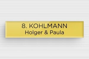 Briefkastenschilder - Plexiglas - 70 x 15 mm - or-clair-noir - glue - de-briefkasten-schild-plexi-011-17