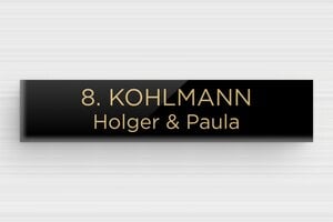 Briefkastenschilder - Plexiglas - 70 x 15 mm - noir-or - glue - de-briefkasten-schild-plexi-011-21