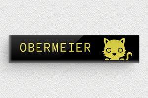 Briefkastenschild aus Plexiglas - de-briefkasten-schild-plexiglas-002-2 - 70 x 15 mm - noir-jaune - none - de-briefkasten-schild-plexiglas-002-2