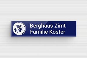 Briefkastenschild aus Plexiglas - de-briefkasten-schild-plexiglas-003-1 - 60 x 15 mm - bleu-blanc - glue - de-briefkasten-schild-plexiglas-003-1