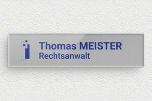 Briefkastenschild aus Plexiglas - de-briefkasten-schild-plexiglas-004-5 - 100 x 25 mm - gris-bleu - glue - de-briefkasten-schild-plexiglas-004-5