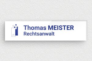 Briefkastenschild aus Plexiglas - de-briefkasten-schild-plexiglas-005-1 - 100 x 25 mm - blanc-bleu - glue - de-briefkasten-schild-plexiglas-005-1