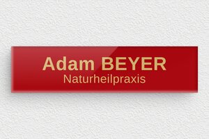 Briefkastenschild aus Plexiglas - de-briefkasten-schild-plexiglas-005-2 - 100 x 25 mm - rouge-or - glue - de-briefkasten-schild-plexiglas-005-2