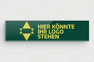 Briefkastenschild aus Plexiglas - de-briefkasten-schild-plexiglas-005-3 - 100 x 25 mm - vert-jaune - glue - de-briefkasten-schild-plexiglas-005-3