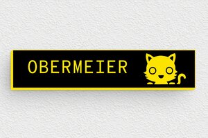 Briefkastenschild aus Preiswertes PVC - de-briefkasten-schild-pvc-002-2 - 70 x 15 mm - noir-jaune - none - de-briefkasten-schild-pvc-002-2