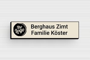 Briefkastenschild aus Preiswertes PVC - de-briefkasten-schild-pvc-003-1 - 60 x 15 mm - ecru-noir - glue - de-briefkasten-schild-pvc-003-1