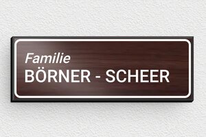 Briefkastenschild aus Preiswertes PVC - de-briefkasten-schild-pvc-003-2 - 70 x 25 mm - noyer-blanc - glue - de-briefkasten-schild-pvc-003-2