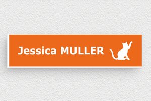 Briefkastenschild aus Preiswertes PVC - de-briefkasten-schild-pvc-004-4 - 100 x 25 mm - orange-blanc - glue - de-briefkasten-schild-pvc-004-4