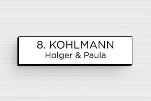 Briefkastenschilder selbstklebend - PVC - 60 x 15 mm - blanc-noir - glue - de-briefkasten-schild-pvc-011-13