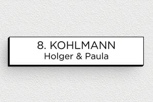 Briefkastenschilder - PVC - 70 x 15 mm - blanc-noir - none - de-briefkasten-schild-pvc-011-14