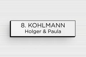 Briefkastenschilder selbstklebend - PVC - 60 x 15 mm - gris-noir - glue - de-briefkasten-schild-pvc-011-16