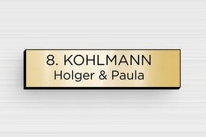 Briefkastenschilder selbstklebend - PVC - 60 x 15 mm - or-brillant-noir - glue - de-briefkasten-schild-pvc-011-18