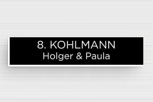 Briefkastenschilder - PVC - 70 x 15 mm - noir-blanc - glue - de-briefkasten-schild-pvc-011-20