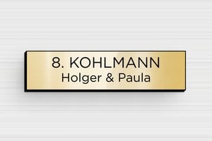 Briefkastenschild aus PVC - PVC - 60 x 15 mm - or-brillant-noir - glue - de-briefkasten-schild-pvc-011-38