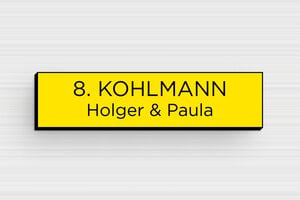 Briefkastenschild aus PVC - PVC - 60 x 15 mm - jaune-noir - glue - de-briefkasten-schild-pvc-011-50