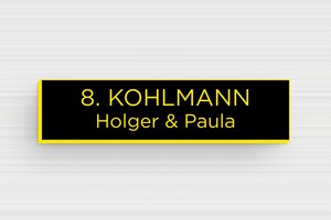 Briefkastenschild aus PVC - PVC - 60 x 15 mm - noir-jaune - glue - de-briefkasten-schild-pvc-011-59