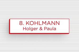 Briefkastenschild aus PVC - PVC - 60 x 15 mm - blanc-rouge - glue - de-briefkasten-schild-pvc-011-67