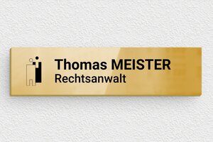 Briefkastenschild selbstklebend - de-briefkasten-schild-selbst-klebend-004-3 - 100 x 25 mm - poli-noir - glue - de-briefkasten-schild-selbst-klebend-004-3