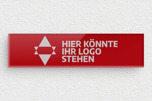 Briefkastenschild selbstklebend - de-briefkasten-schild-selbst-klebend-004-5 - 100 x 25 mm - rouge-argent - glue - de-briefkasten-schild-selbst-klebend-004-5