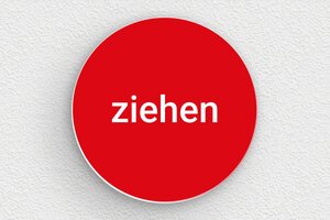 Hinweisschilder - de-buro-hinweis-schild-002-5 - 100 x 100 mm - rouge-blanc - glue - de-buro-hinweis-schild-002-5