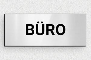 Türschilder büro - Bürotürschild aus PVC - 100 x 40 mm - PVC - gris-brillant-noir - glue - de-buro-schild-008-1