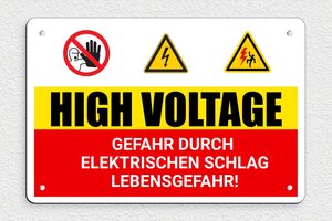 Elektroschilder - Schild 'Lagerung von gefährlichen Produkten' - 300 x 200 mm - PVC - custom - screws - de-elektro-schild-002-1