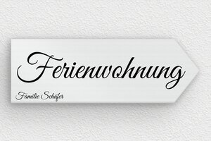 Ferienwohnung schild - Empfangsschild links - 300 x 100 mm - Aluminium - brosse - glue - de-ferien-wohnung-schild-001-5