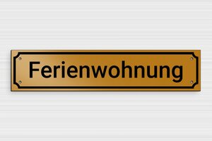 Ferienwohnung schild - Restaurant Wegweiser-Schild - 300 x 65 mm - PVC - or-noir - holes-only - de-ferien-wohnung-schild-002-2