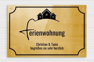 Haustürschilder - de-ferien-wohnung-schild-004-1 - 300 x 200 mm - poli - screws - de-ferien-wohnung-schild-004-1