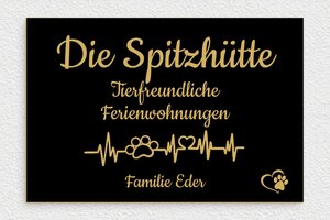 Haustürschilder - de-ferien-wohnung-schild-004-3 - 300 x 200 mm - noir-or - glue - de-ferien-wohnung-schild-004-3