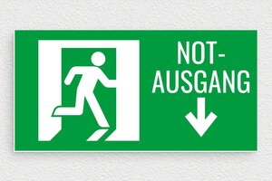 Sicherheitsschilder - Notausgangsschild - 200 x 100 mm - PVC - vert-blanc - glue - de-fluchtweg-schild-007-1