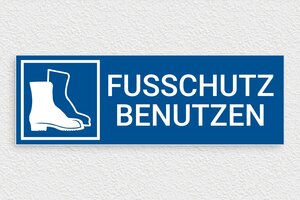 Gebotsschilder - Schild 'Sicherheitsschuhe sind Pflicht' - 300 x 100 mm - PVC - bleu-blanc - glue - de-fusschutz-benutzen-gebotzeichen-004-3