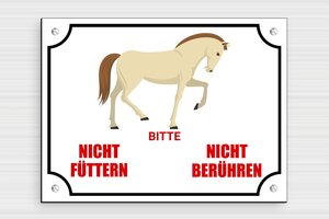 Pferdeschild - de-futtern-beruhren-schild-003-3 - 200 x 150 mm - custom - screws - de-futtern-beruhren-schild-003-3