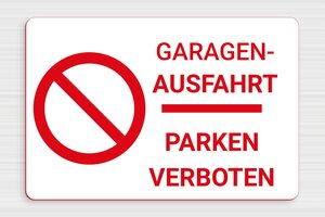 privat parkplatz schild - Garagenausfahrt-Schild - 300 x 200 mm - PVC - blanc-rouge - glue - de-garagen-ausfahrt-parkverbot-003-4