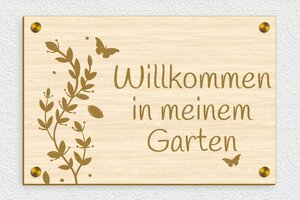 Gartenschilder - de-garten-schild-001-1 - 300 x 200 mm - erable - screws-caps - de-garten-schild-001-1